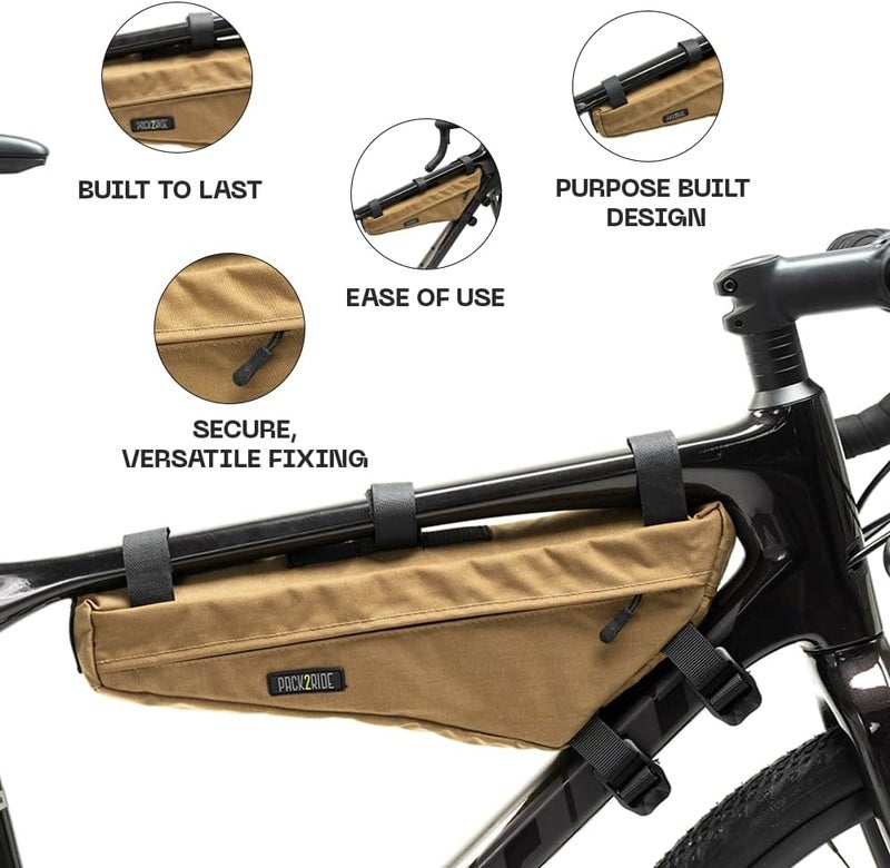 PACK2RIDE Mira Bike Frame Bag - Water Resistant, Durable Cordura Fabric & Bicycle Equipment Bag - Biking Storage, Bikepacking Pouch, Road for Cycling Adventures - Image 5